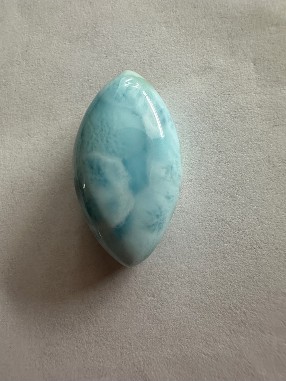 Sea Blue Larimar Marquise Cabochon Pendant Stone